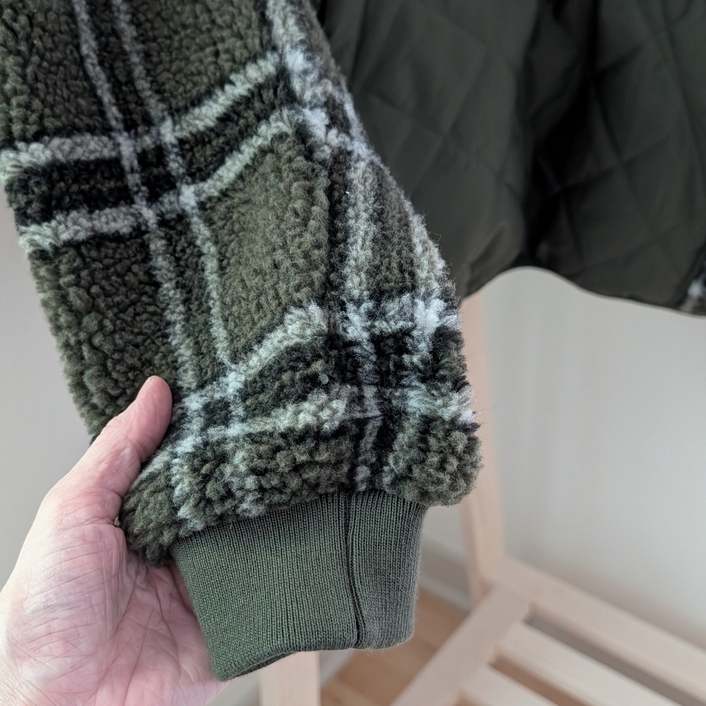 Zara Women's Plaid Hooded Jacket with Quilted Detail, Sz M - Picture 5 of 10
